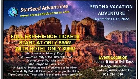 Sedona Vacation Adventure and Spiritual Convention December 11-16 2022