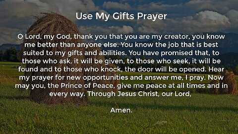Use My Gifts Prayer (Prayer for a New Job Opportunity)