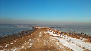 The lake Kuyalnik, City of Odessa, Ukraine.