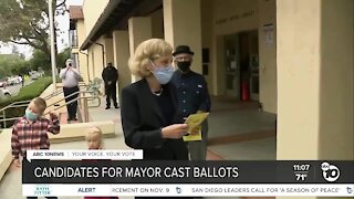 San Diego mayoral candidates cast their ballots