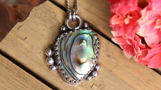 Making a silver and abalone shell necklace