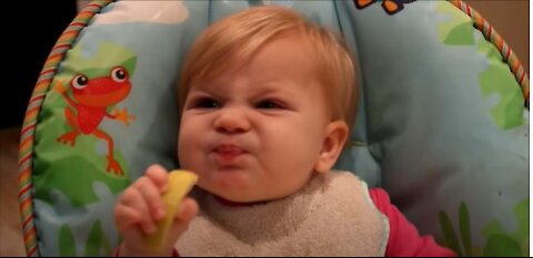 Funny Emotion When Baby First Eat Lemon