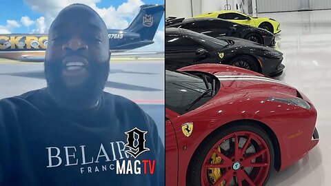 Rick Ross Parks Exotics In Airport Hanger While Traveling On His Private Jet! 🛩