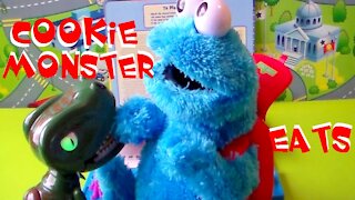 Cookie Monster Toy Eats Cookies Makes Funny Sounds