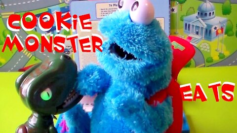 Cookie Monster Toy Eats Cookies Makes Funny Sounds