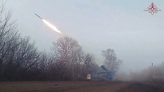 Russian TOS-1 heavy flamethrower systems of the Airborne Troops in action