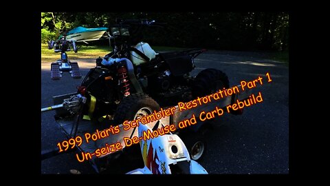 1999 Polaris Scrambler 400 4X4 Part 1, Rebuild. Carb cleaning, un-seize Diagnose.