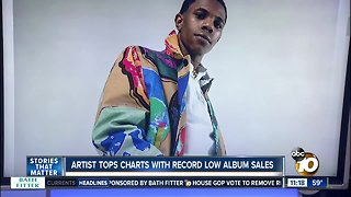 Artist tops charts with record low album sales