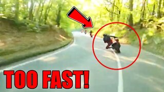Too Fast For The Corner! #shorts #motorcycle #crash #closecall #biker #motovlog