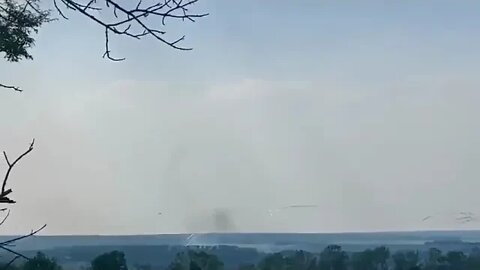 A pair of Su-25cm3 attack aircraft of the Russian Aerospace Forces fire on the positions of the AFU