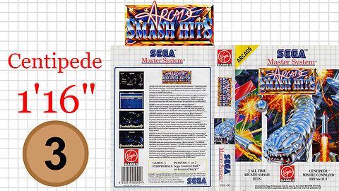 Arcade Smash Hits [SMS] Centipede 10k points [1'16"784] 3rd place🥉 | SEGA Master System