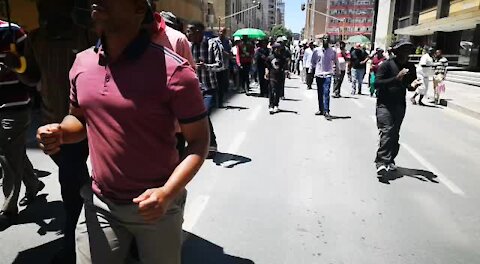 SOUTH AFRICA - Johannesburg - Security employees protest - Luthuli House (Videos) (nSB)