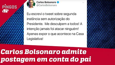 Carlos Bolsonaro se desculpa por post em rede social do pai