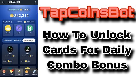 TapCoinsBot | Daily Combo Cards Unlocked | Date 30 June 2024