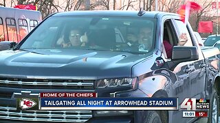 Tailgating all night at Arrowhead Stadium