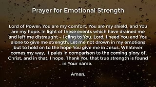 Prayer for Emotional Strength