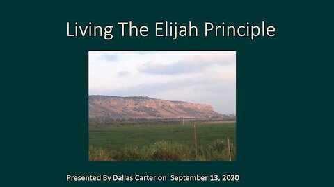 Living The Elijah Principle