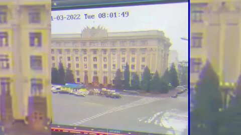 Explosion in Kharkiv Ukraine, Administration Building 03 01 2022