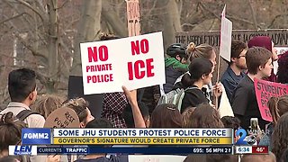 Students, community protest Johns Hopkins police force