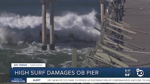 Ocean Beach Pier damaged