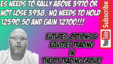 ES E-mini S&P500 & NQ NASDAQ 100 - RTH Futures Live Stream - The Pit Futures Trading