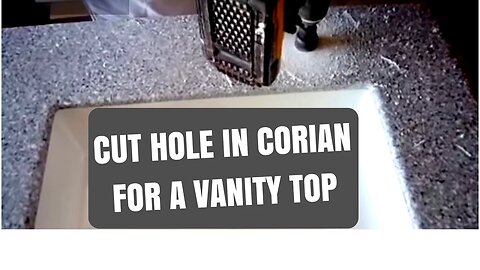 Cut Holes in Corian Solid Surface Vanity Top for Faucet