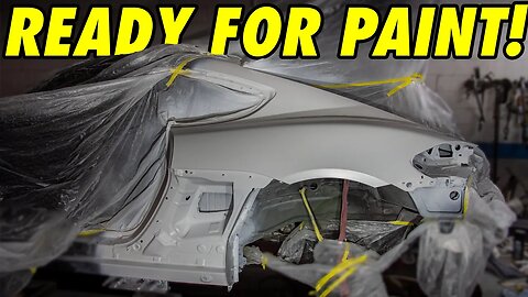 We got the Porsche Gt4 quarter panel installed and ready for paint.