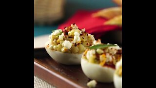 Corn Esquites Stuffed Eggs