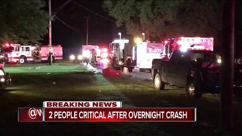 2 men critical after Whitewater Township crash