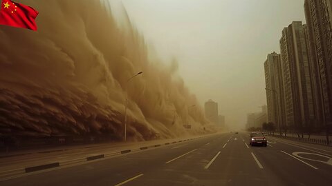 China now! Huge sandstorm engulfs Xinjiang province and trapping 42,000 people!