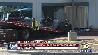 Driver arrested after car crashes into defense contractor building in Kearny Mesa