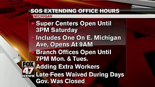 MI Secretary of State offices to extend hours after weather closures