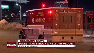 Police: Pedestrian standing in the median struck and killed by vehicle at 25th & Clybourn