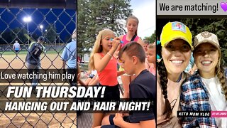Fun Thursday! Just Hanging Out And Fun Hair Night! | KETO Mom Vlog