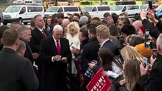 Vice President Mike Pence arrives in Michigan for bus tour and 'Keep America Great' rally