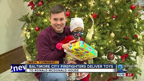 Baltimore City Fire delivers toys to Ronald McDonald House