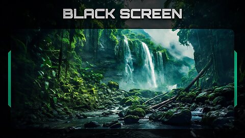 Waterfall in Jungle | Rainforest, Waterfall Sounds | Rain and Thunder Sounds, ASMR | Black Screen