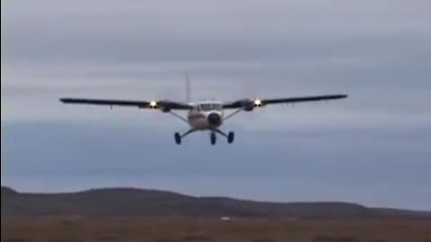 Twin Otter taking off from remote camp in Nunavut, Canada