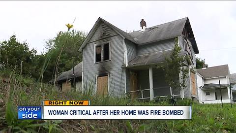 Akron woman severely injured after firebomb tossed into house