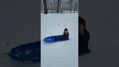 Amish Girl Pulling Brother