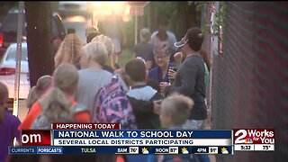 Several districts participate in National Walk to School Day
