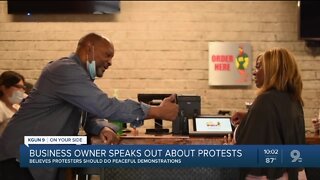 Business owner sends message to protesters, looters