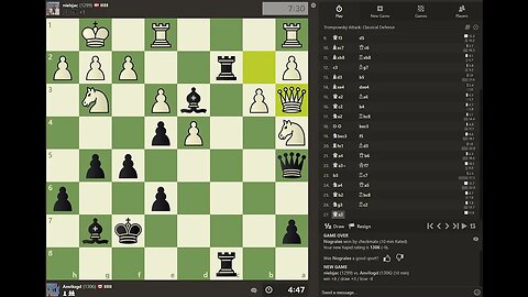 Daily Chess play - 1297 - Fell below 1300 - Hope this motivates me to improve even more