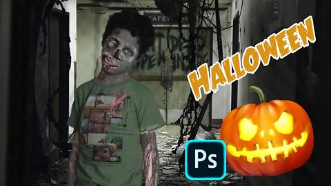 Como virar um ZUMBI com photoshop | speedart | cinebob | halloween | vfx | efeito especial