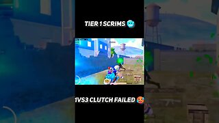 TIER 1 SCRIMS 1 VS 3 CLUTCH FAILED 🥵🥶 #viral #bgmi #viralshorts #1v3clutch #tier1 #scrims