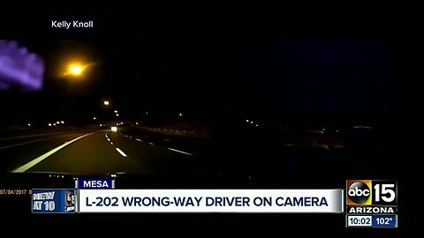 Wrong-way driver caught on dash camera