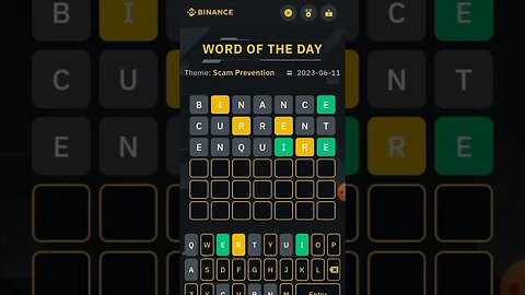 binance live WOTD || binance today wordle #binace #btc #cryptocurrency