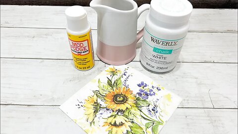 Dollar Tree Pitcher Decoupage Makeover DIY