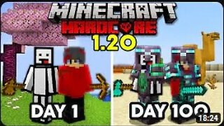 Unbelievable! 2 players survived 100 days in Hardcore Minecraft with 1.20 TRAILS & TALES UPDATE!!!