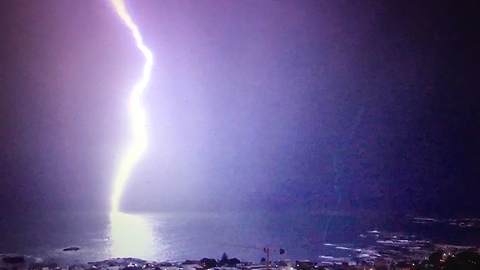 Powerful Lightning Strikes Out Of The Blue, Knocking Cell Phone